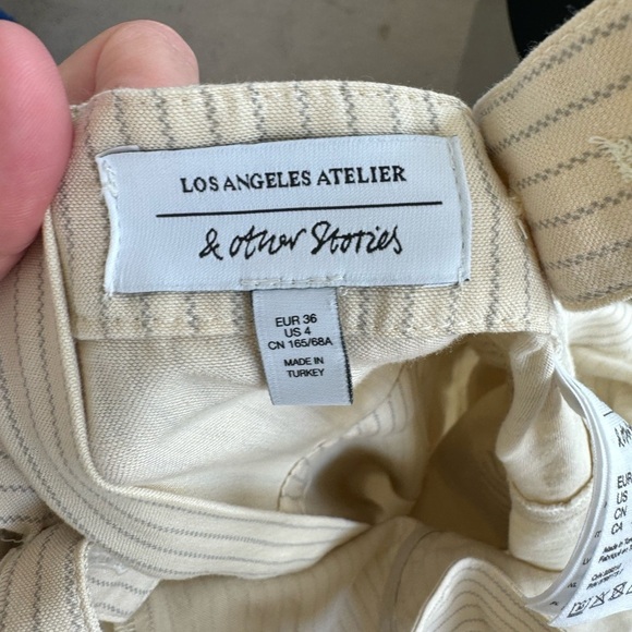 & Other Stories Utility Style Linen Stripped Jumpsuit 4 - Picture 6 of 7